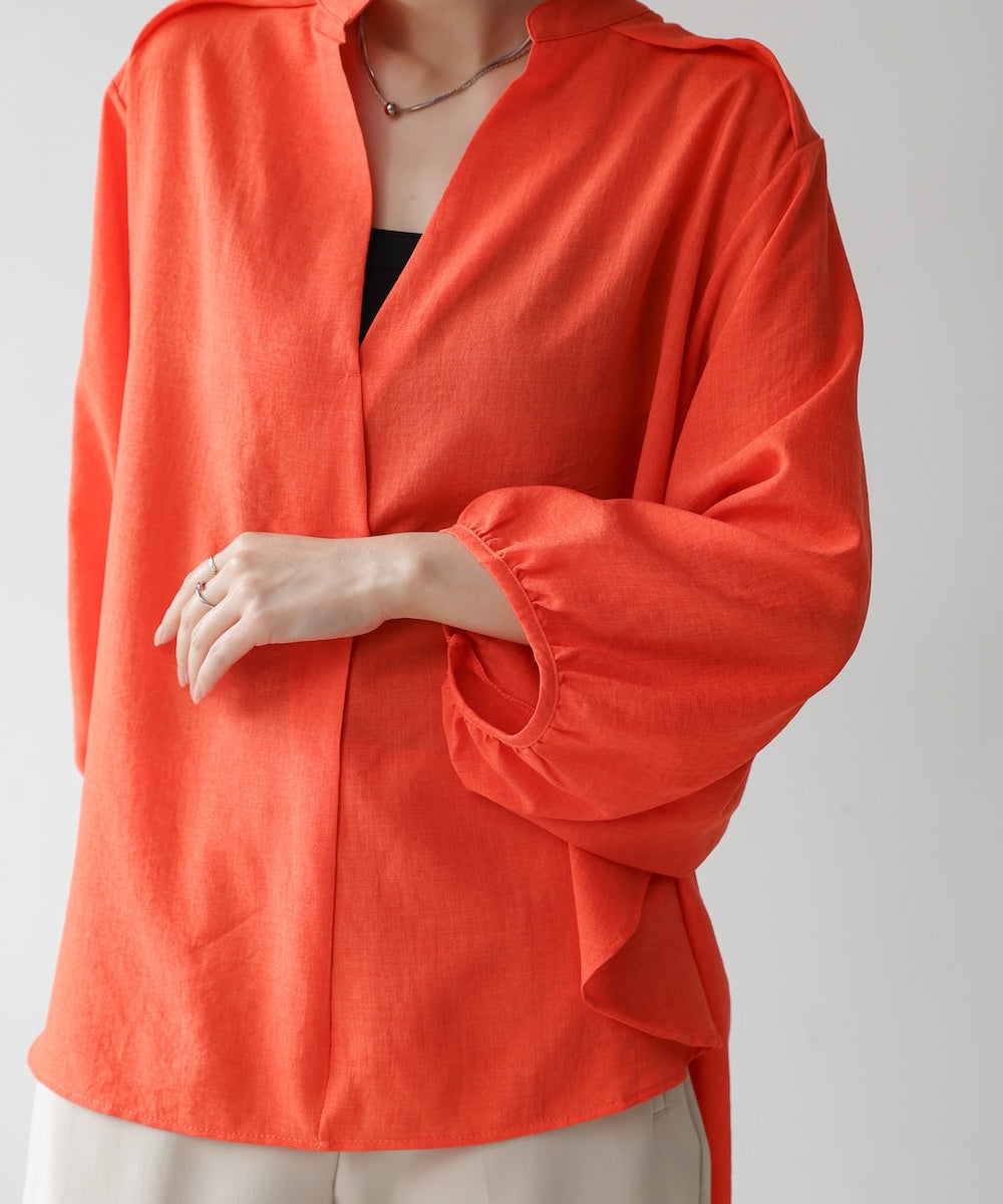 ［新色追加］麻ライクスキッパー前後差チュニック