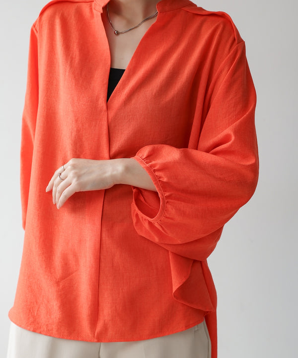 ［新色追加］麻ライクスキッパー前後差チュニック