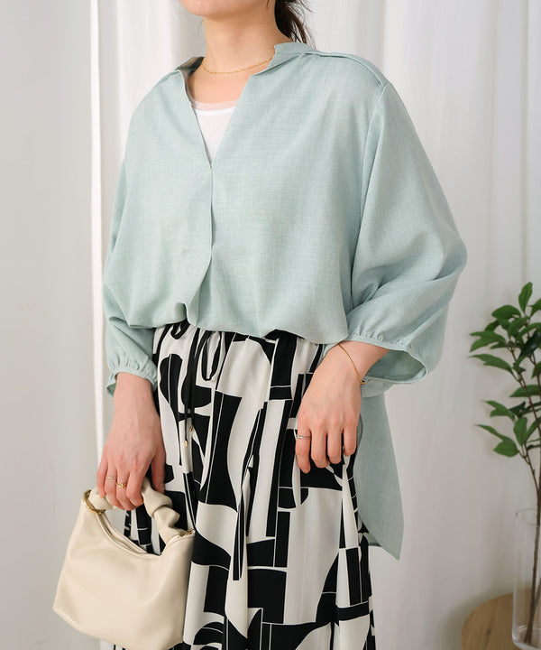 ［新色追加］麻ライクスキッパー前後差チュニック