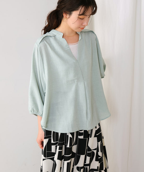 ［新色追加］麻ライクスキッパー前後差チュニック
