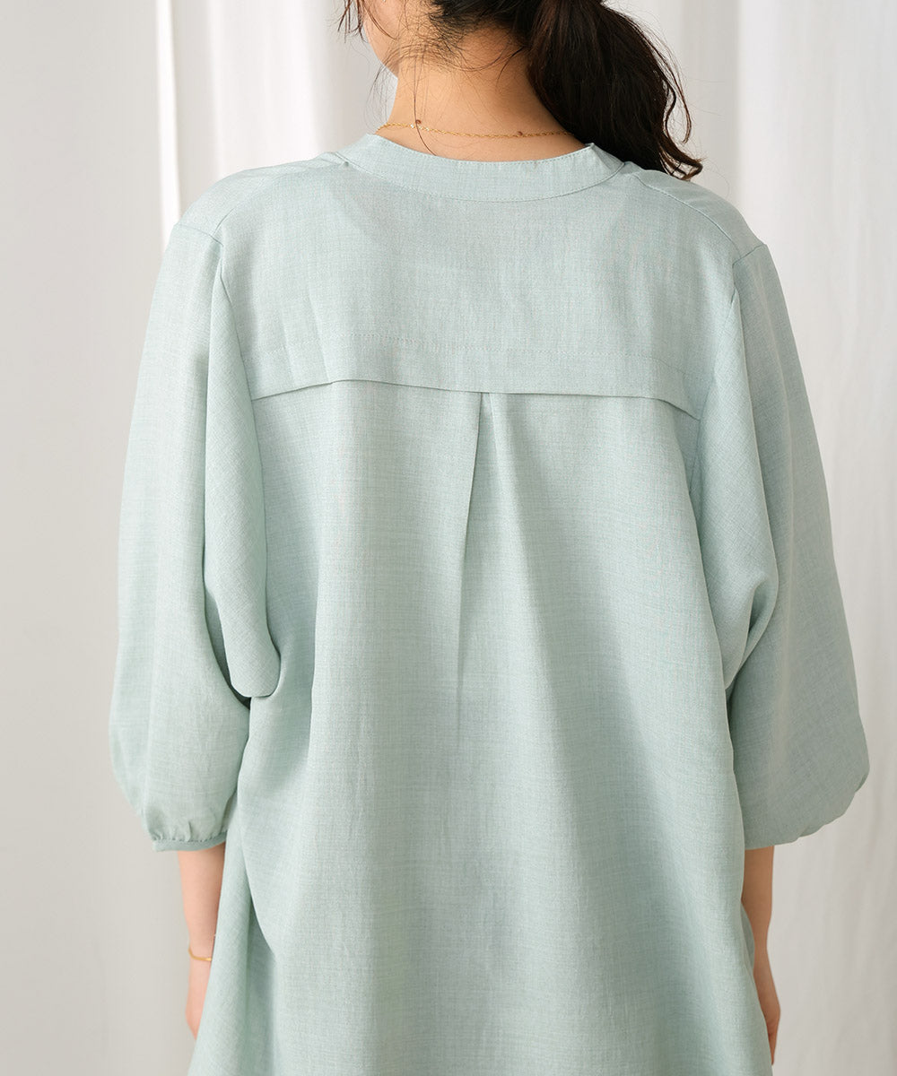 ［新色追加］麻ライクスキッパー前後差チュニック