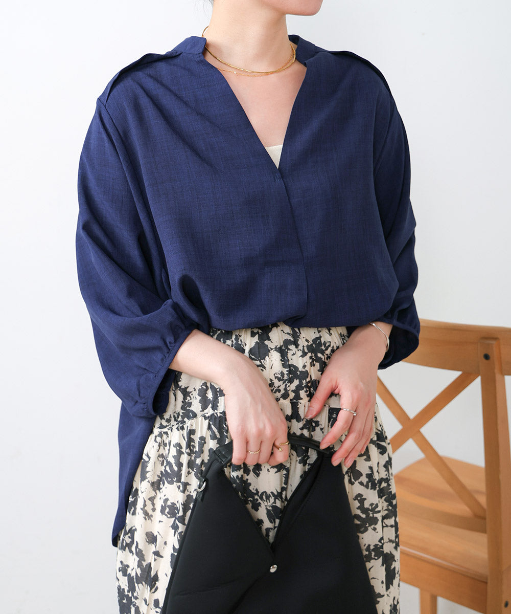 ［新色追加］麻ライクスキッパー前後差チュニック