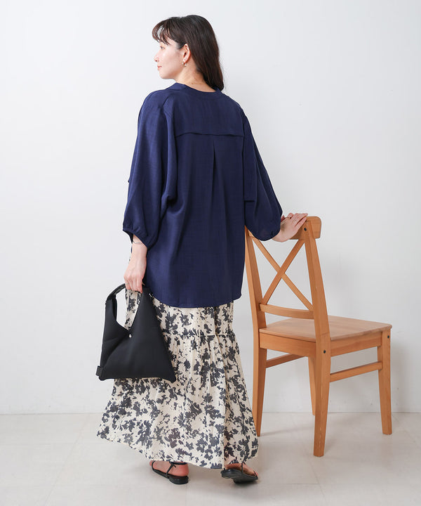 ［新色追加］麻ライクスキッパー前後差チュニック