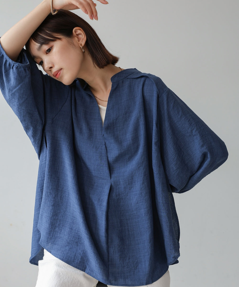 ［新色追加］麻ライクスキッパー前後差チュニック