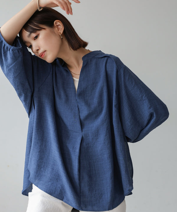 ［新色追加］麻ライクスキッパー前後差チュニック