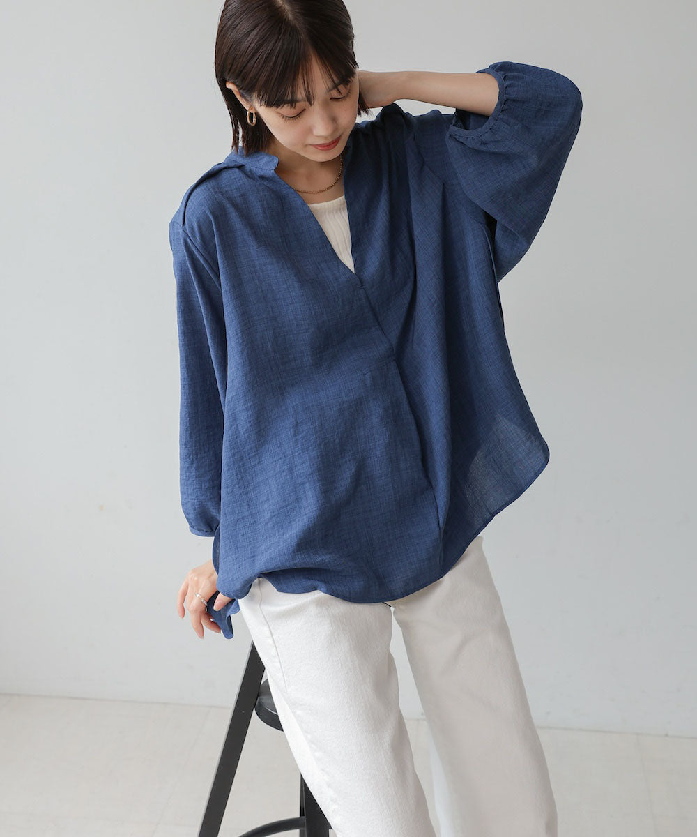 ［新色追加］麻ライクスキッパー前後差チュニック