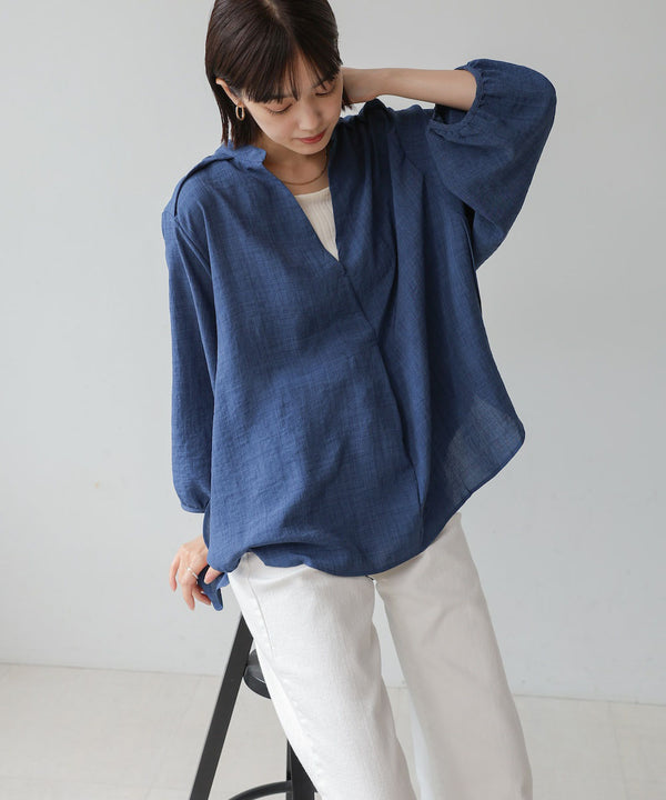 ［新色追加］麻ライクスキッパー前後差チュニック