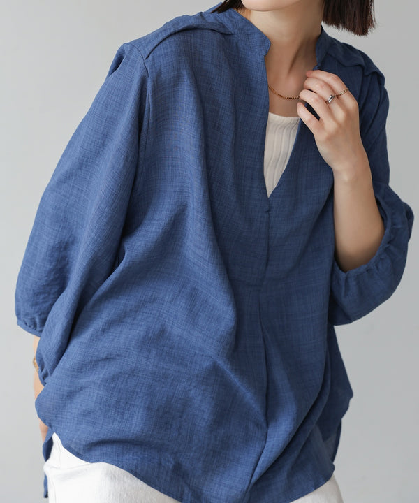 ［新色追加］麻ライクスキッパー前後差チュニック
