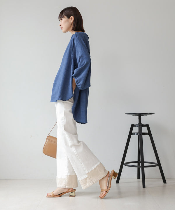 ［新色追加］麻ライクスキッパー前後差チュニック