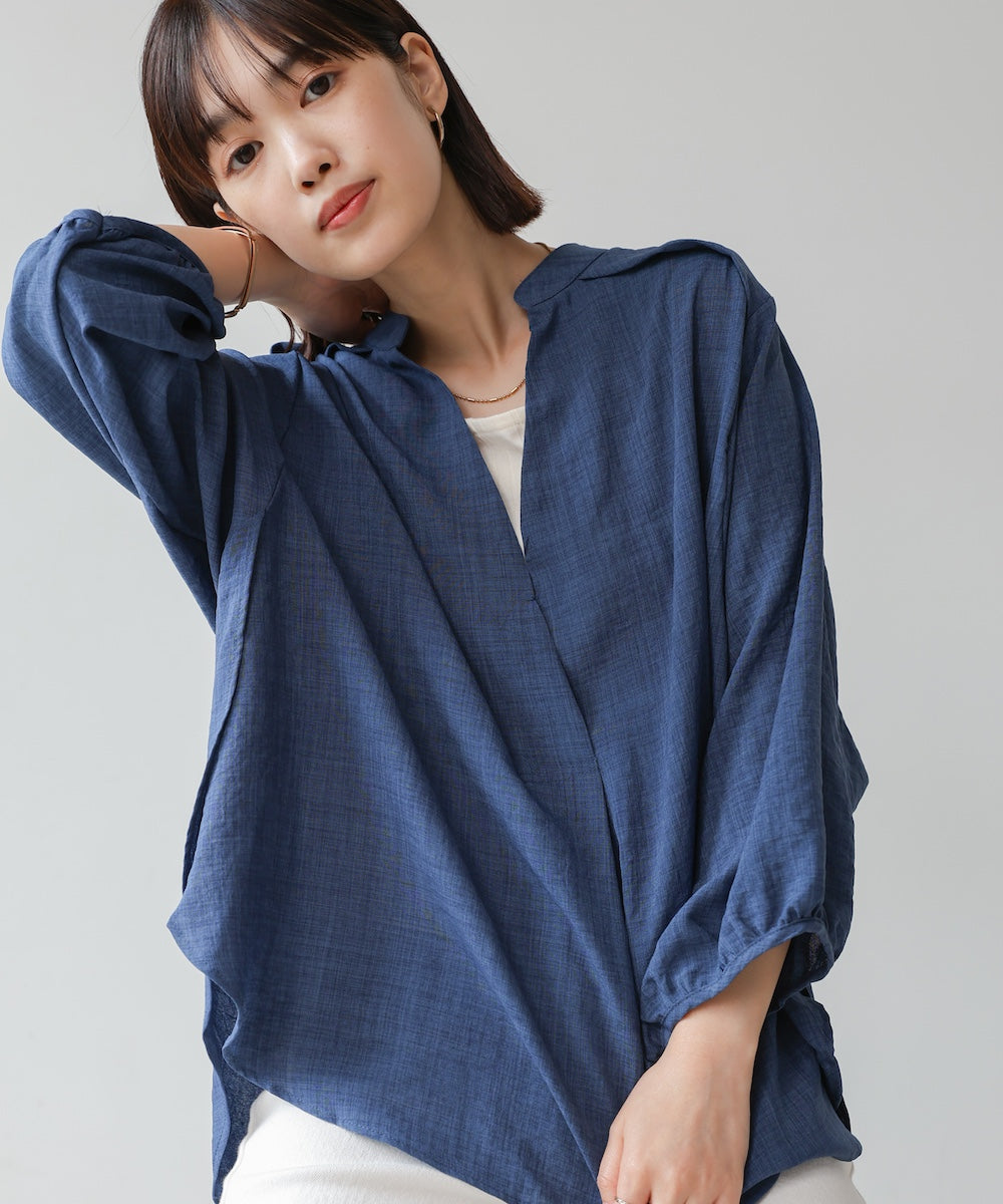 ［新色追加］麻ライクスキッパー前後差チュニック