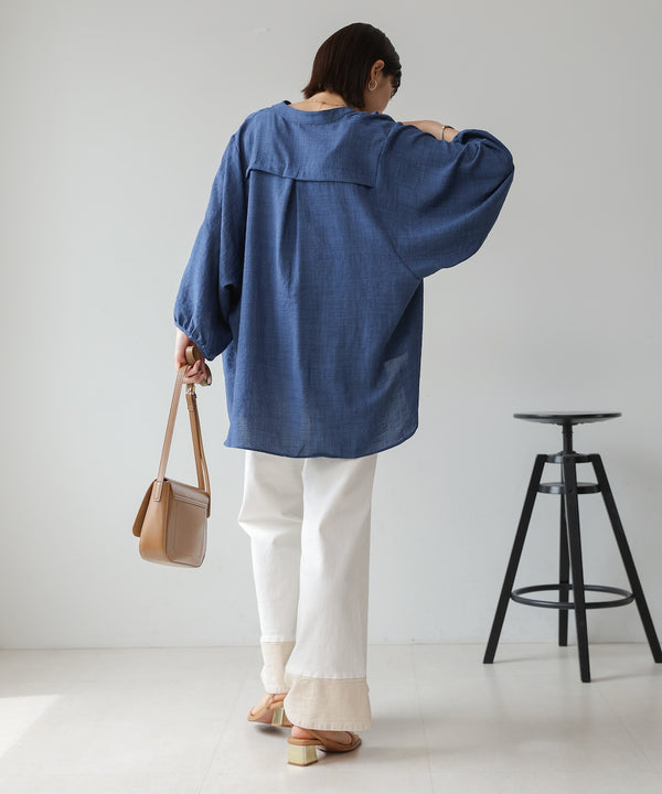 ［新色追加］麻ライクスキッパー前後差チュニック