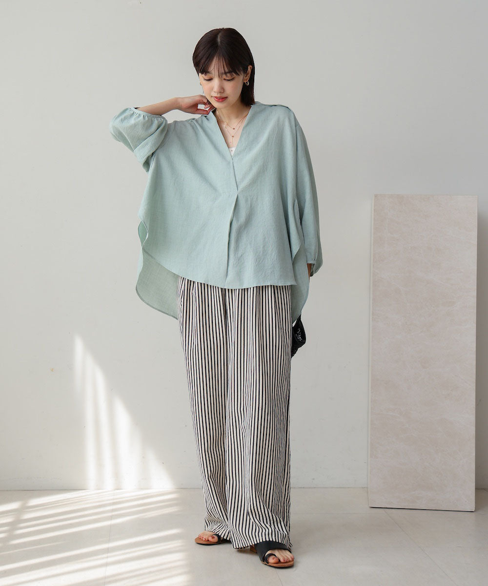 ［新色追加］麻ライクスキッパー前後差チュニック