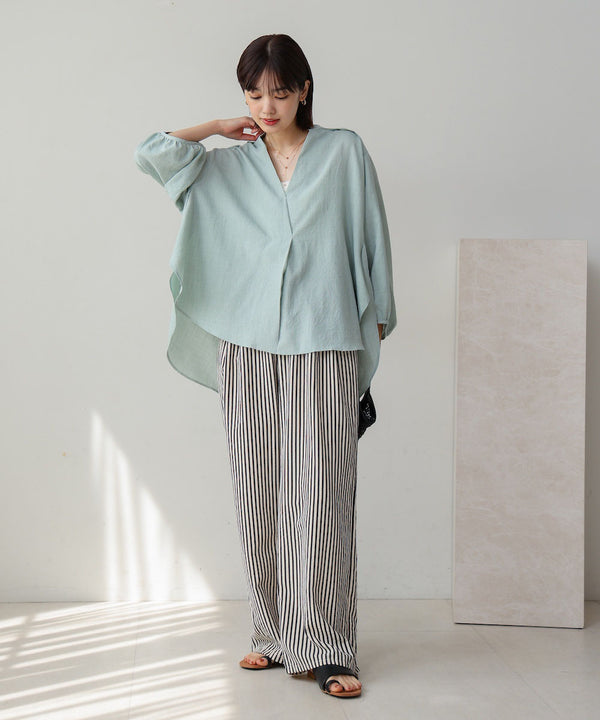 ［新色追加］麻ライクスキッパー前後差チュニック