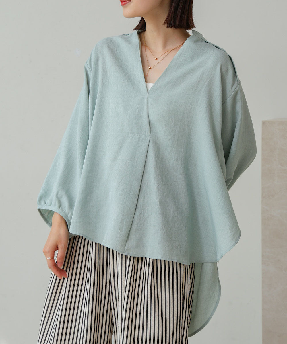 ［新色追加］麻ライクスキッパー前後差チュニック