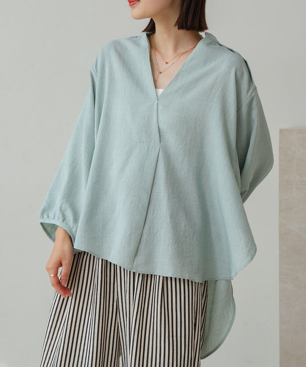 ［新色追加］麻ライクスキッパー前後差チュニック