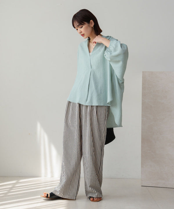 ［新色追加］麻ライクスキッパー前後差チュニック