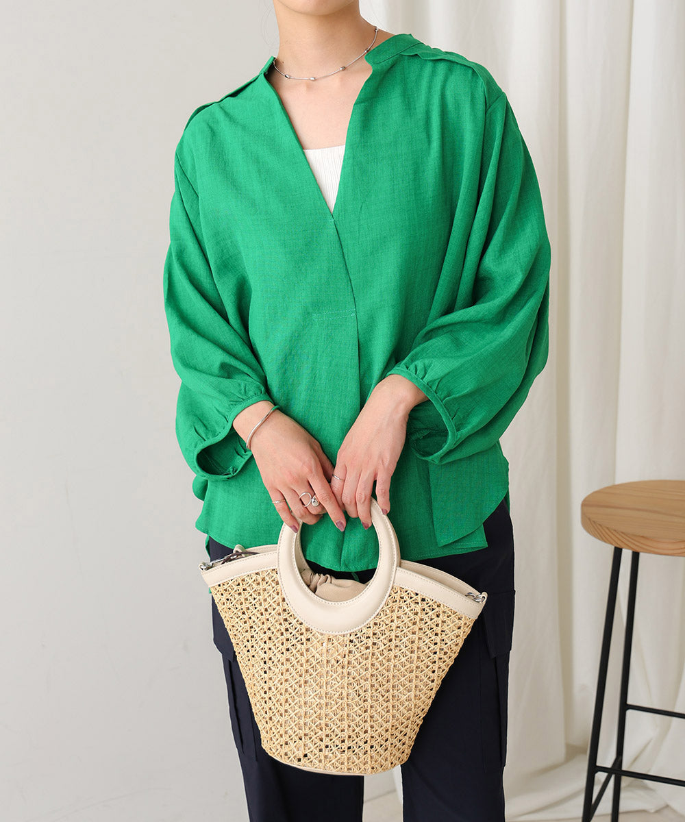 ［新色追加］麻ライクスキッパー前後差チュニック