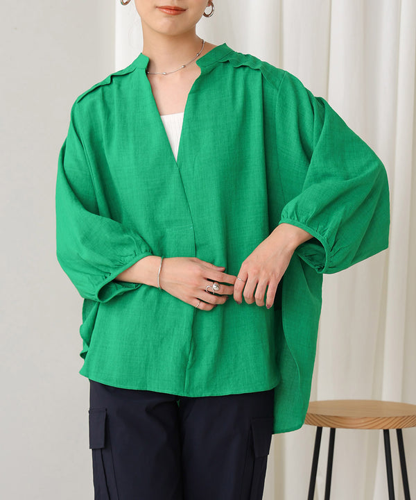 ［新色追加］麻ライクスキッパー前後差チュニック