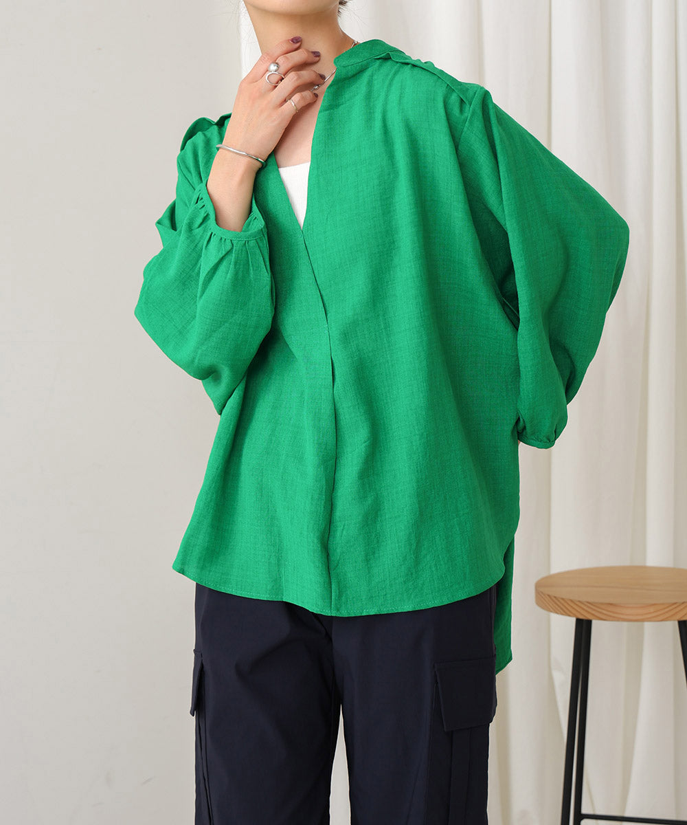 ［新色追加］麻ライクスキッパー前後差チュニック