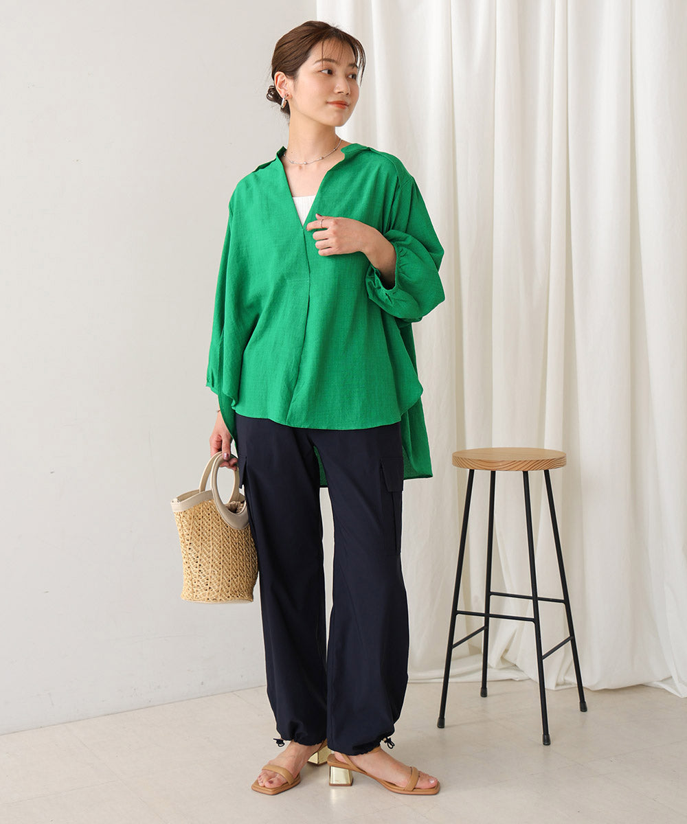［新色追加］麻ライクスキッパー前後差チュニック