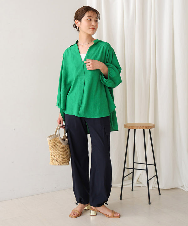 ［新色追加］麻ライクスキッパー前後差チュニック
