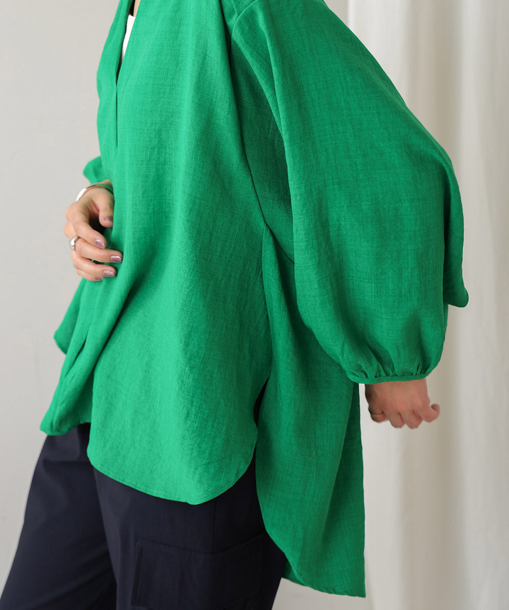 ［新色追加］麻ライクスキッパー前後差チュニック