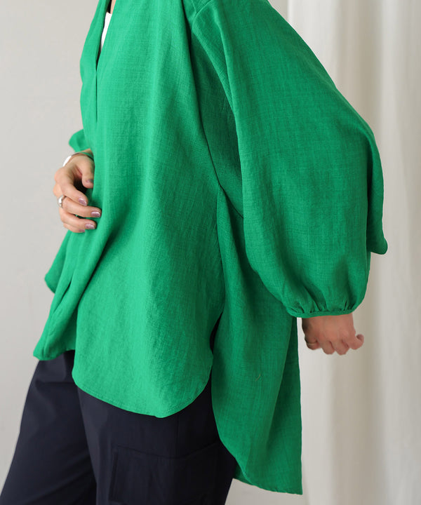 ［新色追加］麻ライクスキッパー前後差チュニック