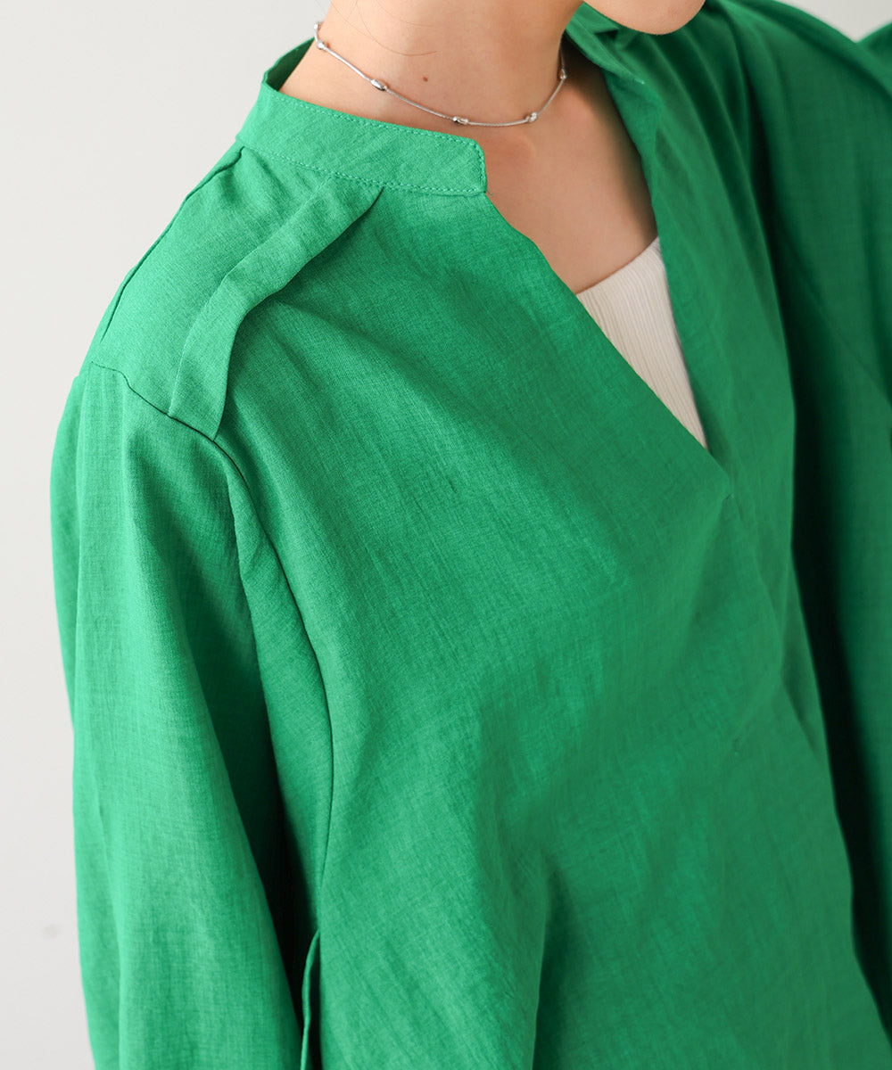 ［新色追加］麻ライクスキッパー前後差チュニック