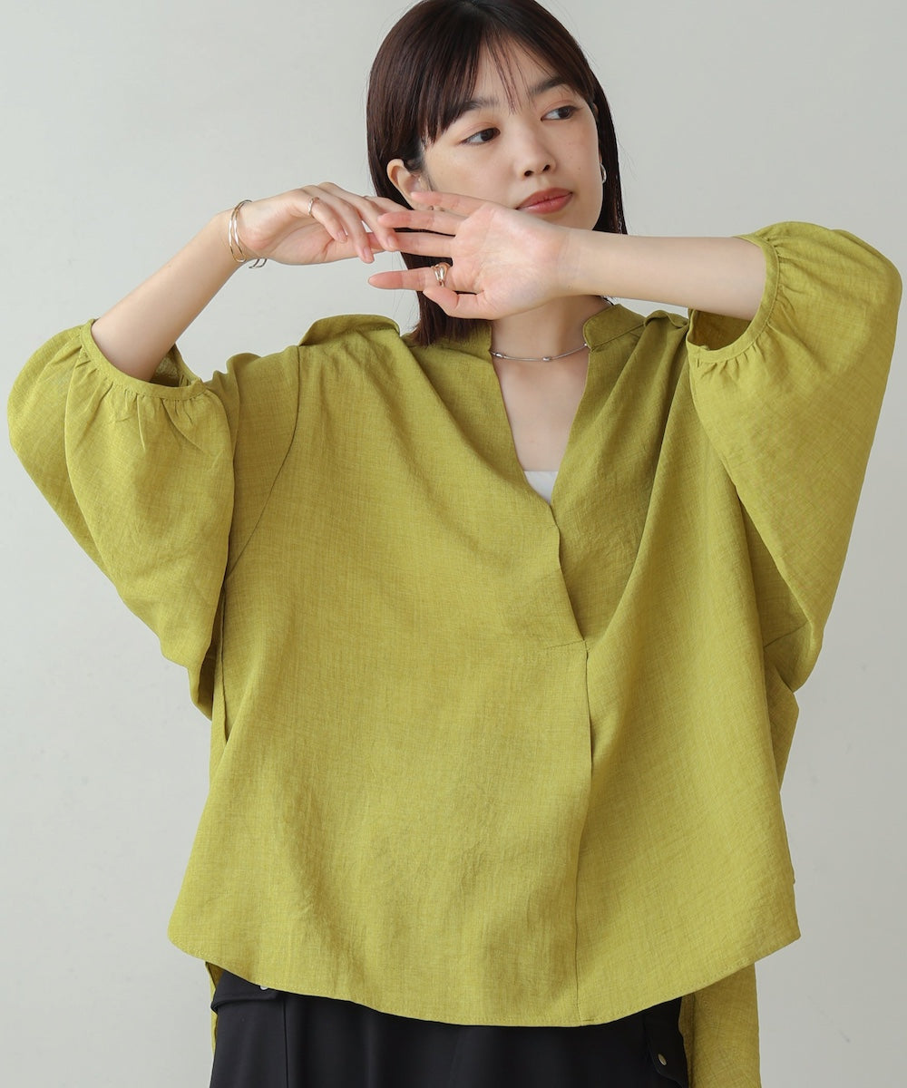 ［新色追加］麻ライクスキッパー前後差チュニック