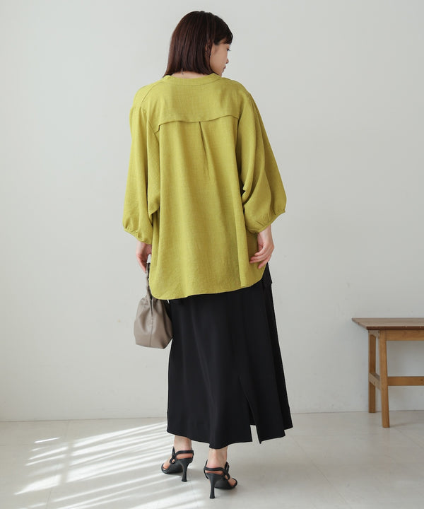 ［新色追加］麻ライクスキッパー前後差チュニック