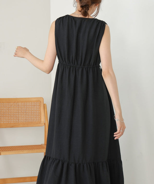 sleeveless tiered gathered onepiece