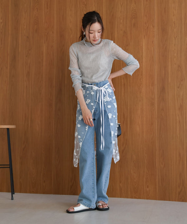 lace layered wrap skirt