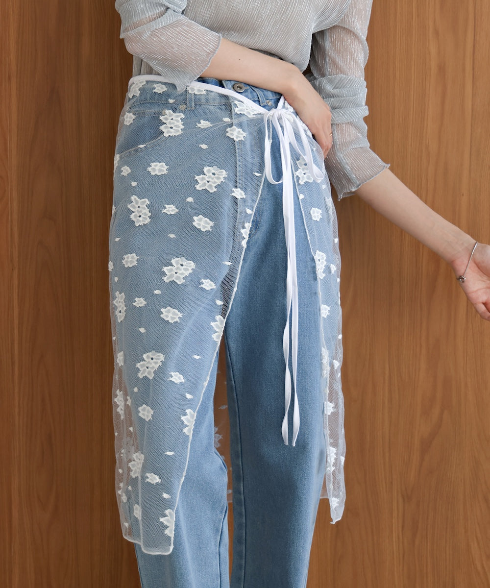 lace layered wrap skirt