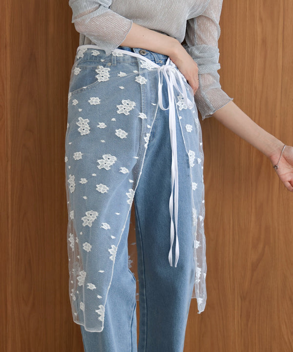 lace layered wrap skirt