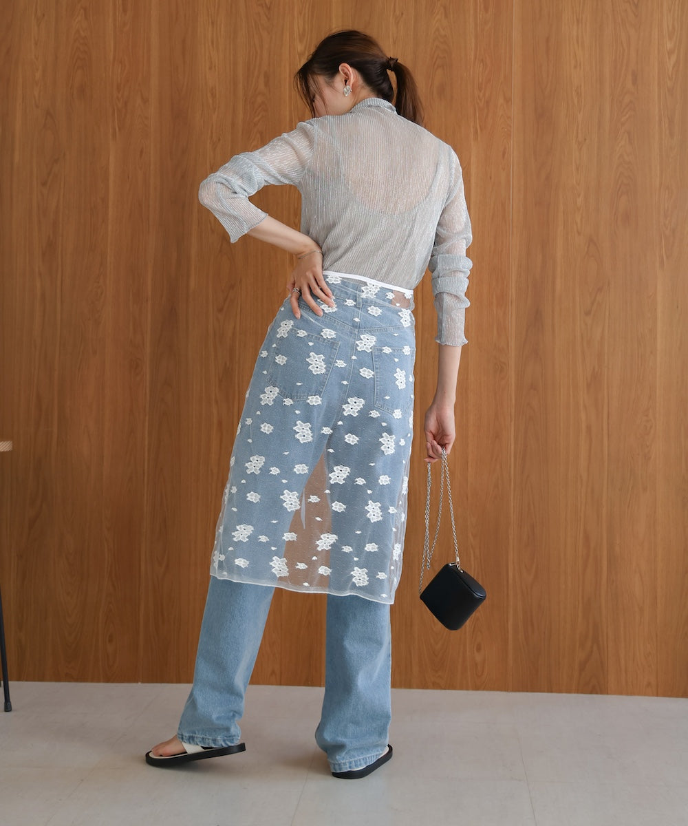 lace layered wrap skirt
