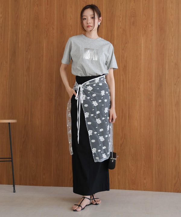 lace layered wrap skirt