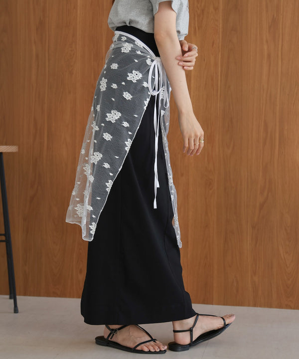lace layered wrap skirt