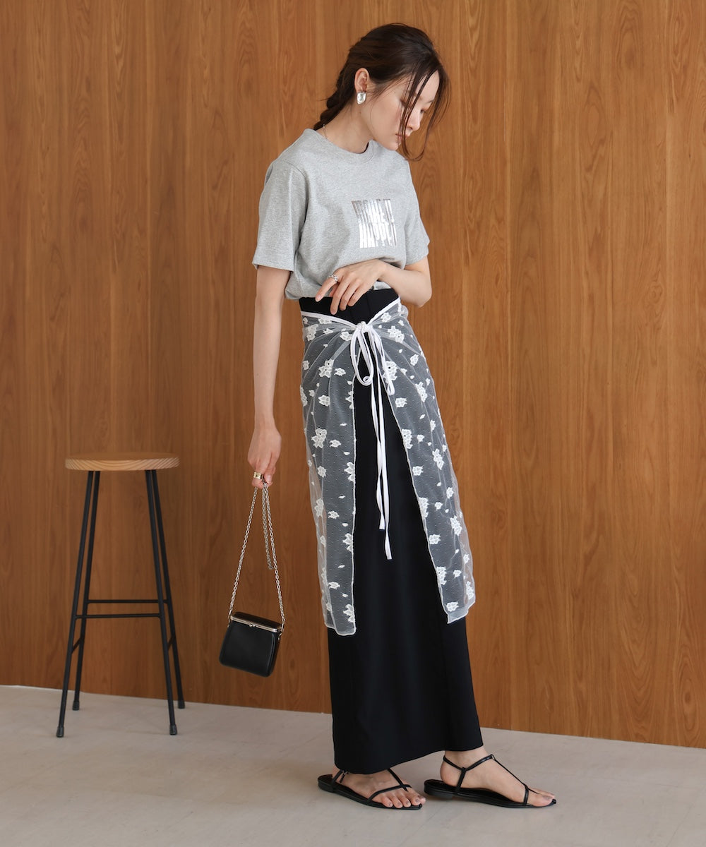 lace layered wrap skirt