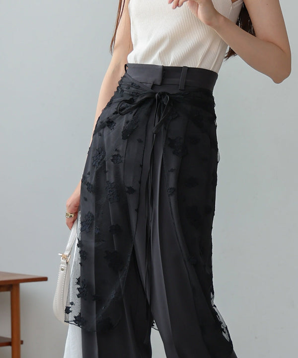 lace layered wrap skirt