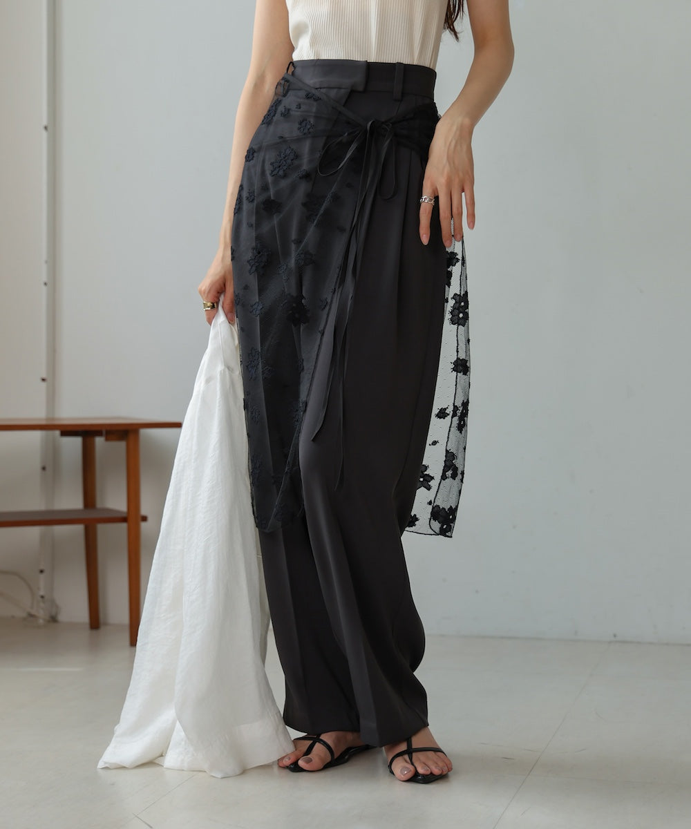 lace layered wrap skirt