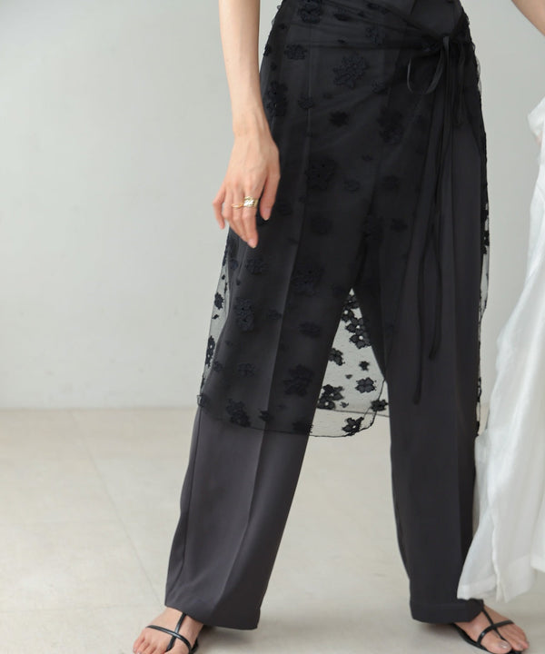 lace layered wrap skirt