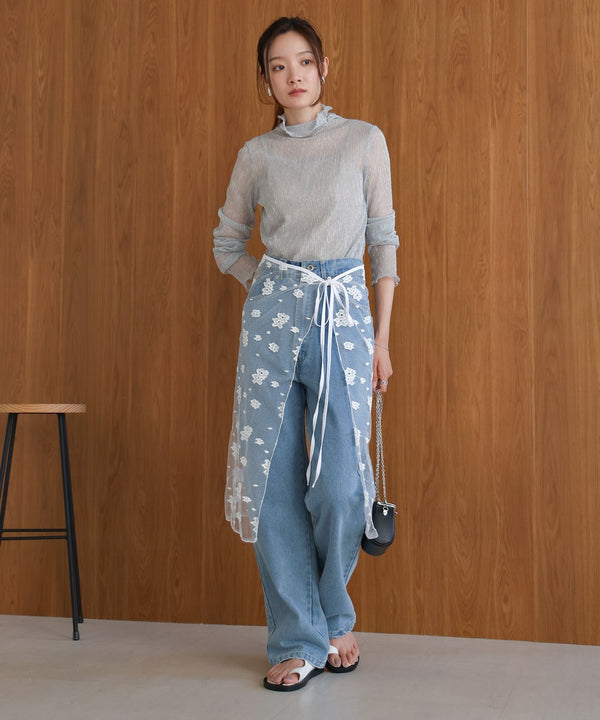 lace layered wrap skirt