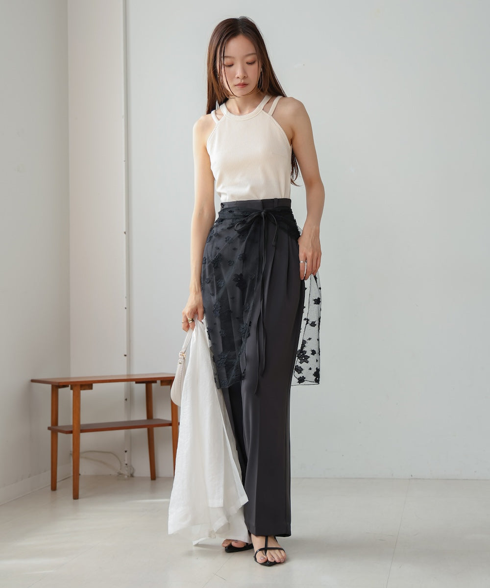 lace layered wrap skirt