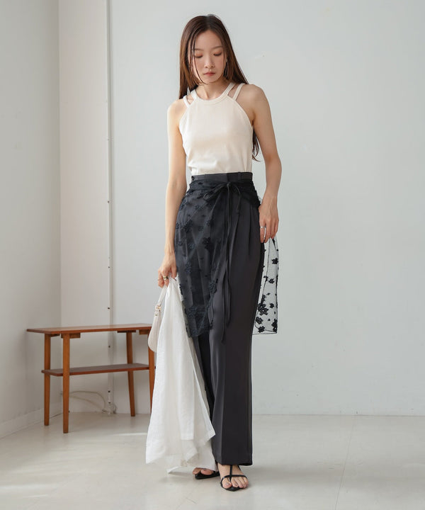 lace layered wrap skirt