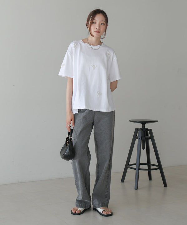 リボンパールＴシャツ