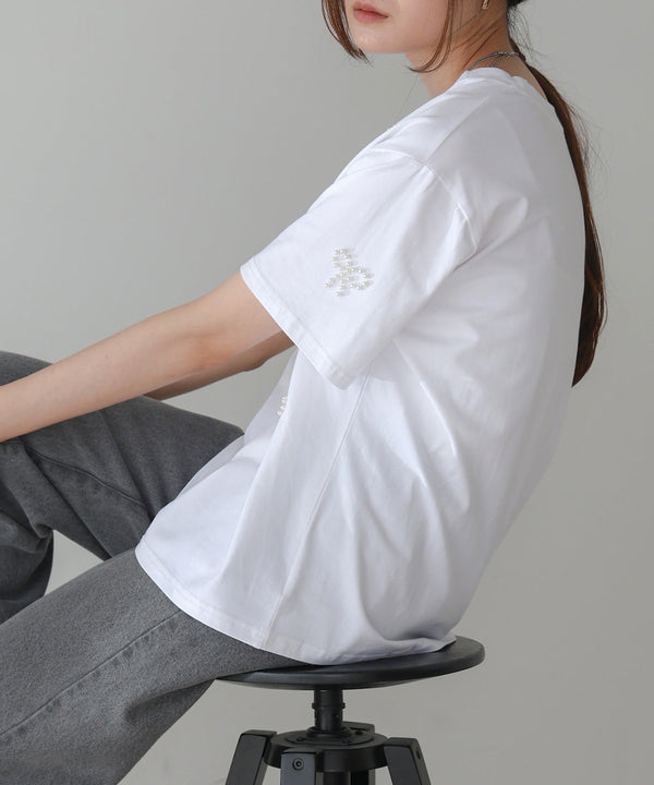 リボンパールＴシャツ