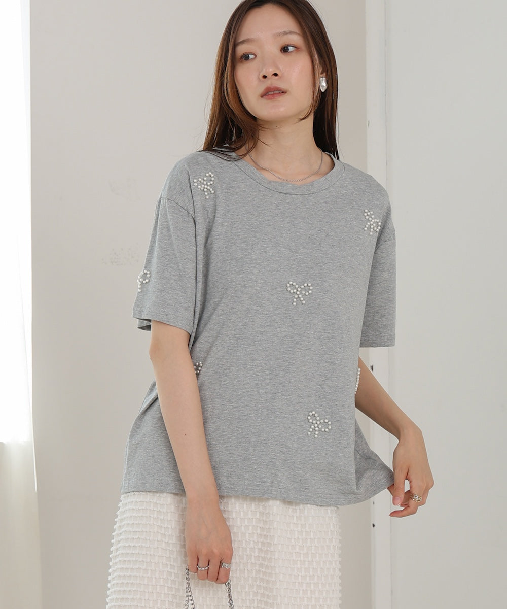 リボンパールＴシャツ