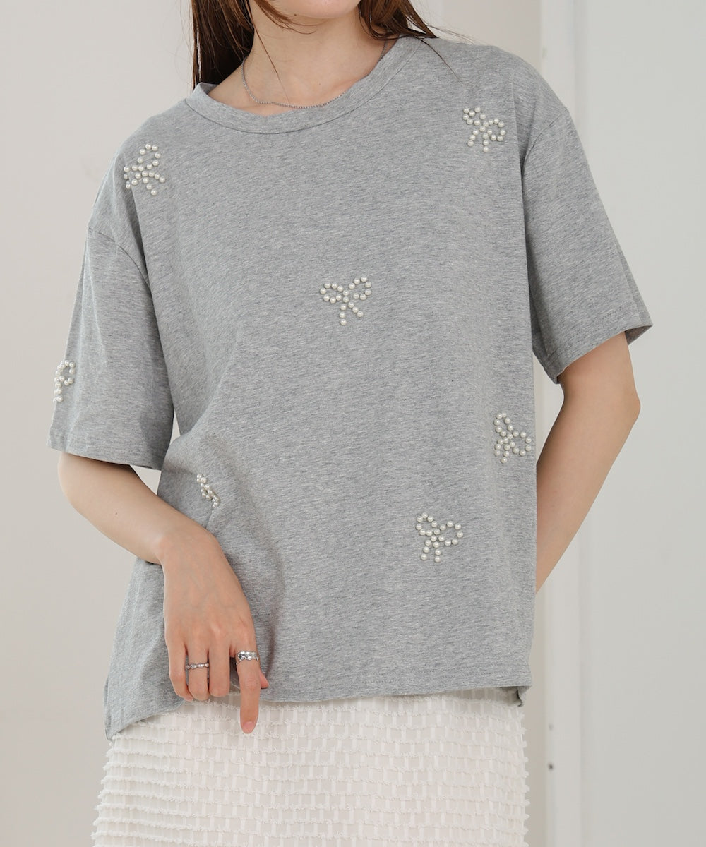 リボンパールＴシャツ
