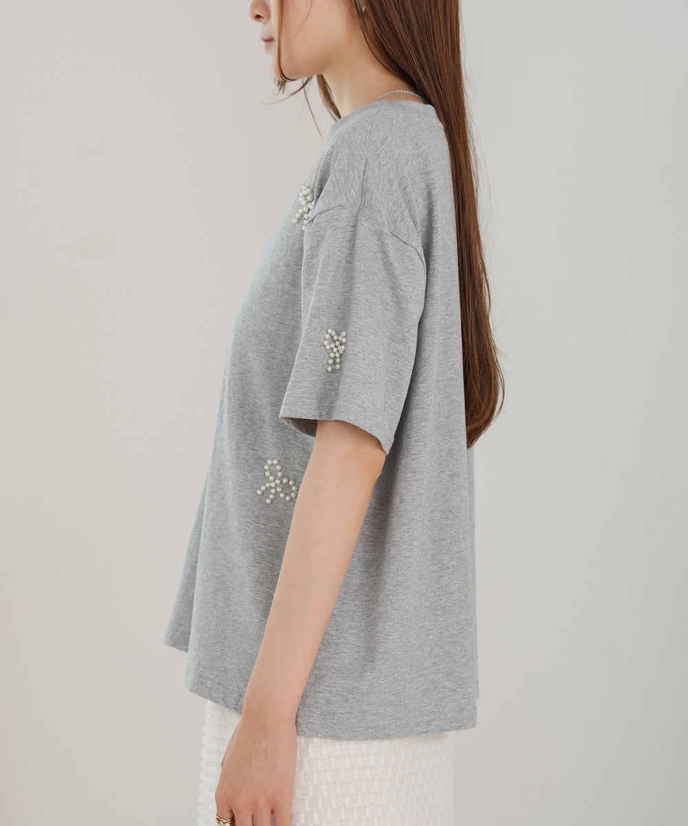 ribbon pearl t-shirt