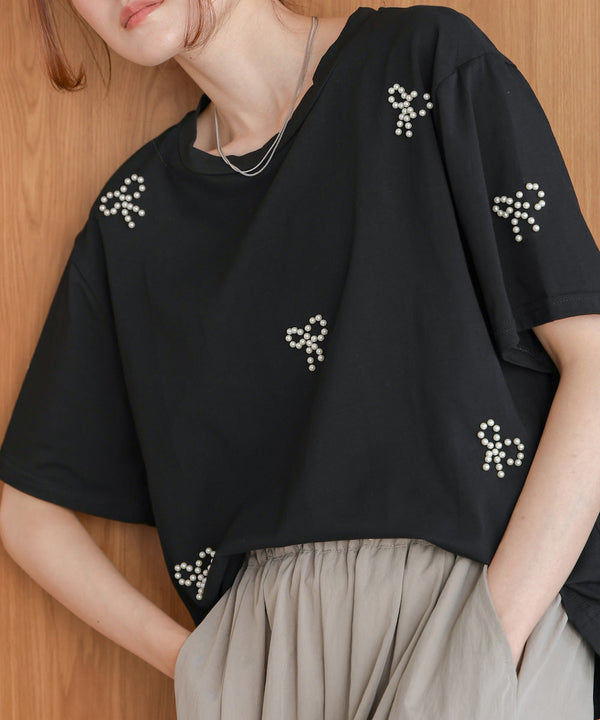 リボンパールＴシャツ